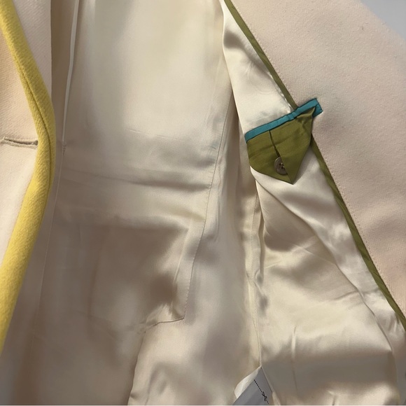 J Crew Lexington Cream and Yellow Wool Blazer Size 4 - Picture 7 of 9